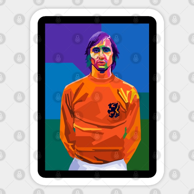 Johan Cruyff Wpap Pop Art Sticker by Zet Art